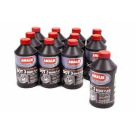 Amalie 160-65031/92 12 oz DOT 3 Brake Fluid, 12PK AMA160-65031-92