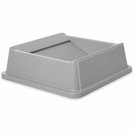 Rubbermaid Commercial Untouchable(R) 35 gal, 50 gal Trash Can Lid, Swing Gray, Resin, 1 Openings 20 1/4 in W/Dia FG266400GRAY