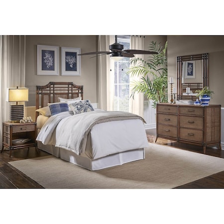 Hospitality Rattan Home Palm Cove 4-Piece Twin Bedroom Set 1102-5643-ATQ-4BT-GL