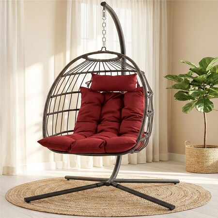 Serenelife Egg Chair with Stand SWC888R