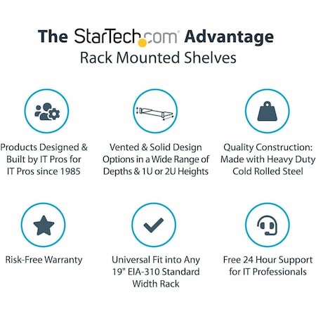 Startech.Com 2U Fixed Sever Rack Mount Shelf CABSHELFHD