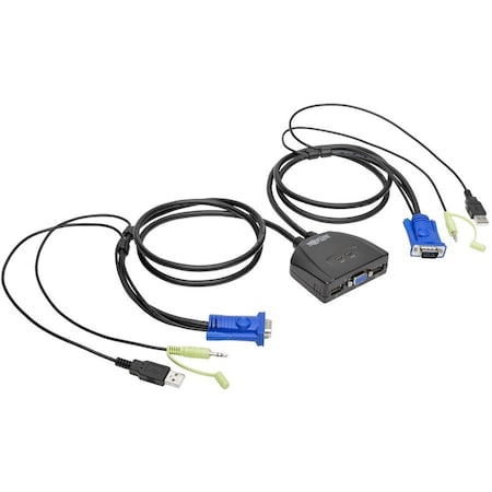 Tripp Lite USB/VGA Cable KVM Switch w/Audio & USB Peripheral Sharing 2-Port B032-VUA2