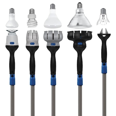 Unger Professional Light Bulb Changer, 11 ft L Extension, Plastic 977001