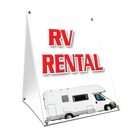 Signmission Rv Rental, 24 Inch x 18 Inch A-frame Yard Sign, Plastic Sign SBC-1824-Rv Rental