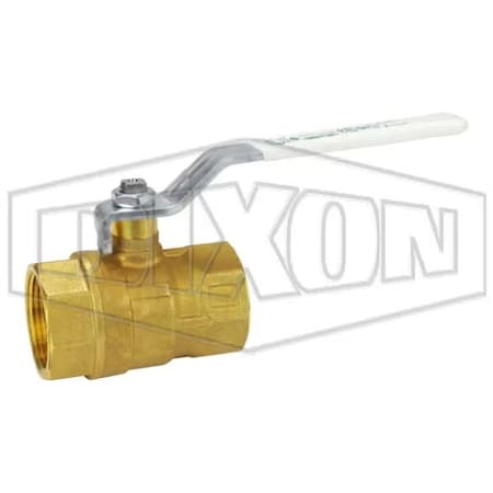 Dixon Ball Valve, 1-1/4 in Nominal, FNPT End Style, Brass Body, Full Port, PTFE Seat/Double O-Ring Softgoo LFV125