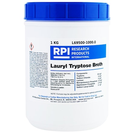 Rpi Lauryl Tryptose Broth, 1 Kilogram L69500-1000.0