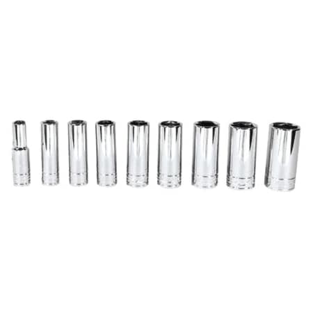 K-Tool International Fraction Deep Sockt Set, 3/8"Dr, 6Pt, 9pcs. KTI-22201