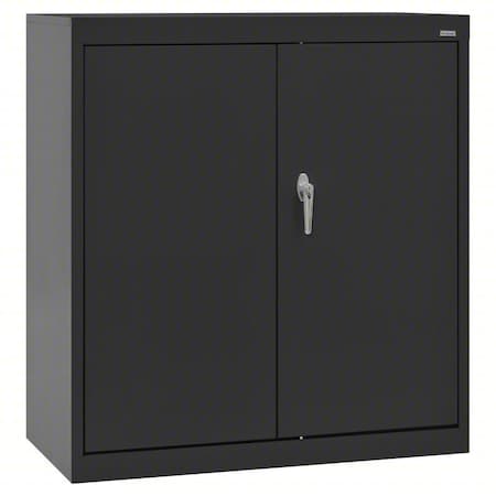 Sandusky Lee Shelving Storage Cabinet, 36 in H, 36 in W, 18 in D, Swing, Keyed, Black, 3 Shelves CA21361836-09