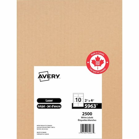 Avery Printable Shipping Labels, PK2500 05963