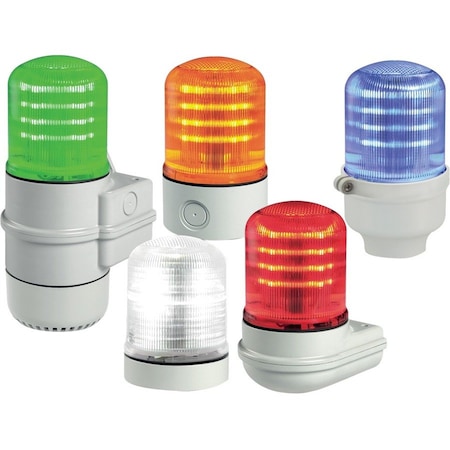 Federal Signal Warning Light, Blue, LED, 12 to 24V AC/DC, 120 to 240V AC, 85, 120 FPM, 3 29/32 in Dia. SLM100B