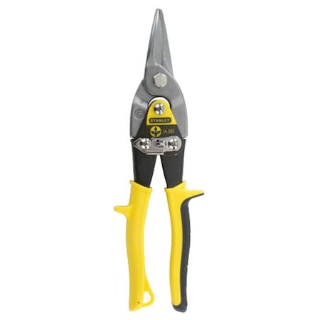 Stanley FATMAX Straight Cut Aviation Snip, 10 in L, Up to 18 ga (Cold Rolled Steel) 23 ga (Stainless Steel) 14-563