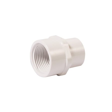 Ipex Pipe Adapter, 3/4 x 1 in, Slip x FPT, PVC, White, SCH 40 Schedule, 450 psi Pressure 435990