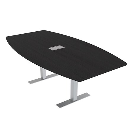 Skutchi Designs 6 Person Conference Table With Power Unit | 7' Boat Table | Harmony Series HAR-BOT-48X84-T-U999ST19-ESIL