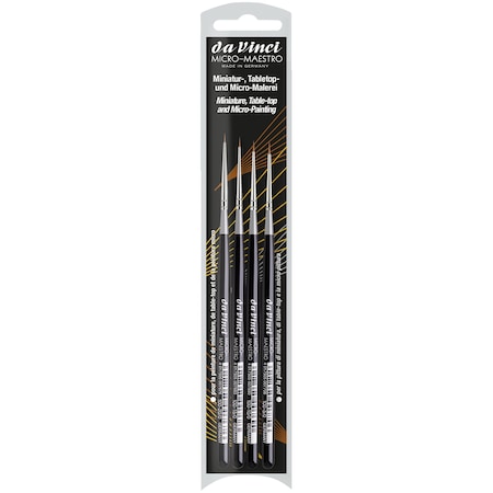 Da Vinci MICRO-MAESTRO Miniature Brushes, Natural Kolinsky Red Sable, Series 100, Assorted, 4-Piece Set VA-4210_0
