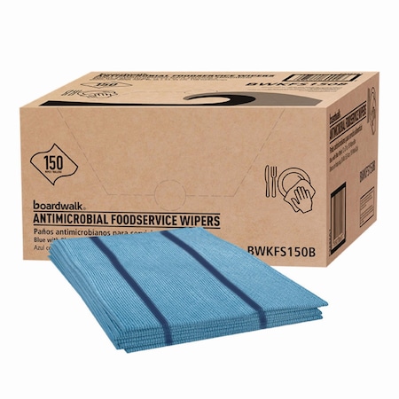 Boardwalk Antimicrobial Foodservice Wipers, 1-Ply, 12 x 21, Blue, 150PK 3283