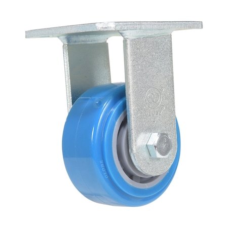 Vestil Polyurethane Rigid Caster 4 In. Diameter x 2 In. Width 617 Lb. Capacity Light Blue/Gray CST-KB-4X2PUP-R