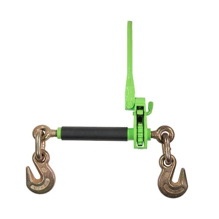 Mytee Products 1/2 in-5/8 in Hi-Viz Green Folding Handle Ratchet Load Binder w/Grab Hook 18100 lbs CBRS-FH12