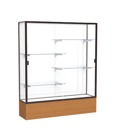 Ghent Floor Display Case 60x72x16, White, Dark Bronze 2075WB-BZ-MK