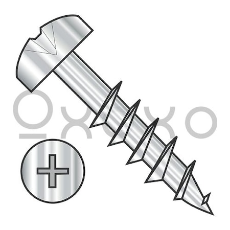 Oxoxo 8-11X1 1/4 Phillips Pan Deep Thread Wood Screw 2/3 Threaded 410 Stainless Bright Hardened, 3000PK 620752