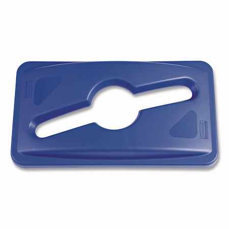 Rubbermaid Commercial Trash Can Lid, All-Purpose Recycling Top Blue, Plastic, 12.1 in W/Dia 1788372