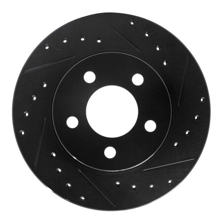Dynamic Friction Co DFC Brake Rotor - Drilled and Slotted - Black 633-54144R