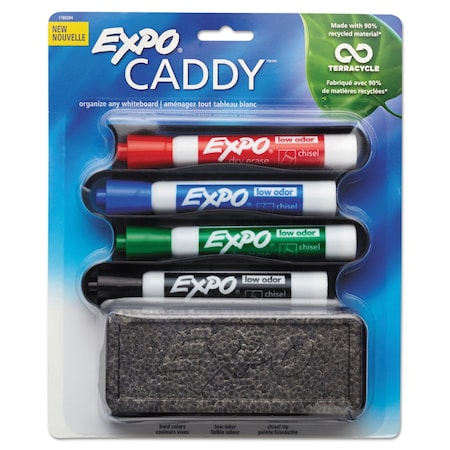 Expo Whiteboard Caddy Set, Broad Chisel Tip, Assorted Colors, 4PK 1785294A