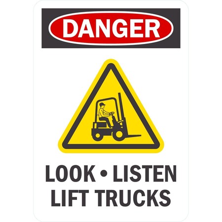 Lyle Look. Listen Lift Trucks (with Graphic), 7x10, Non-Reflective, White G-17345-PL_7x10