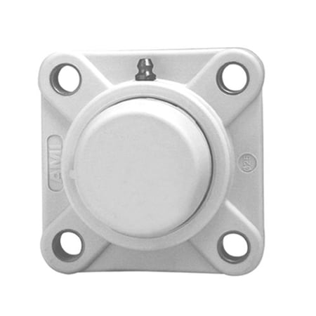 Ami Bearings SINGLE ROW BALL BEARING - 50MM STAINLESS SET SCREW WHITE 4-BOLT FLANGE CLS COV MUCFPL210CEW