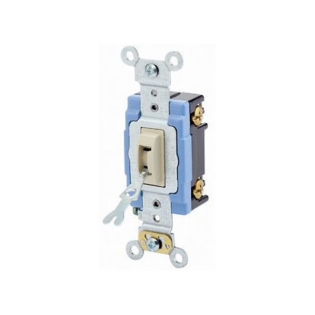 Leviton Toggle Switch, 15 Amp, 120/277 Volt, Ivory 1201-2IL