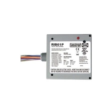Functional Devices-Rib Enclosed Pre-Wired Relay, 20A at 300VAC, DPDT RIB01P