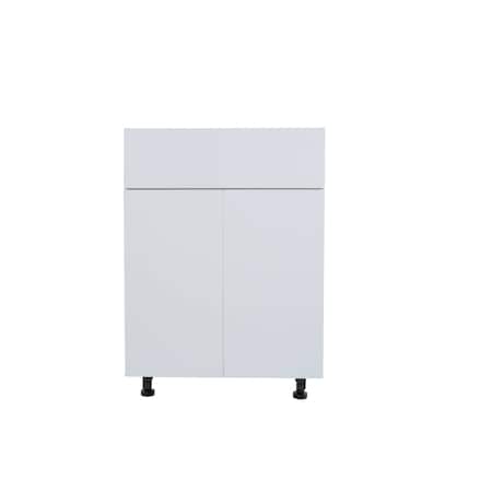 Cambridge Radiance 24 in. W x 21 in. D x 34.50 in. H Ready to Assemble Slab Bath Cabinet in White Gloss SA-VSB24-WG-KIT
