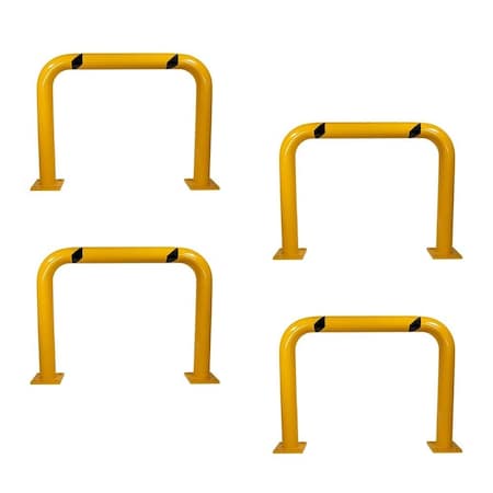 Mytee Products 4Pcs 36in x 48in High-Profile Steel Machine Guard Rail Safety Barrier for Warehouse, 4PK MG-4836x4