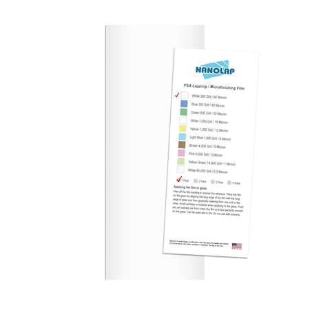 Nanolap PSA Lapping Film, 1 Pc 60 Micron (260 Grit), 4-0.25 in x 11 in Microfinishing Fine Sanding Paper 61608N