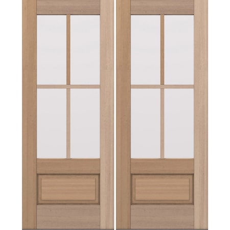 Doornmore G7504, 66.5" x 82" ( 2x32" Door) Left Hand, Mahogany SDL 4 Lite, 3/4 Lite Exterior Door G7504-SW-3280_2_LI