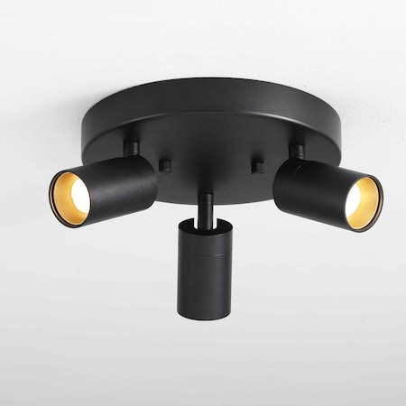 Vidalite Shura Black 3-Light Round Ceiling Light with Rotatable Heads, Integrated LED Bulbs, 3000k CE1008786