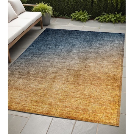 Homeroots 5' X 8' Gold Ombre Washable Indoor Outdoor Area Rug 563713