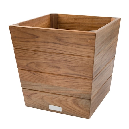 Homeroots 12in Brown Wood Indoor Outdoor Square Planter Box 476246
