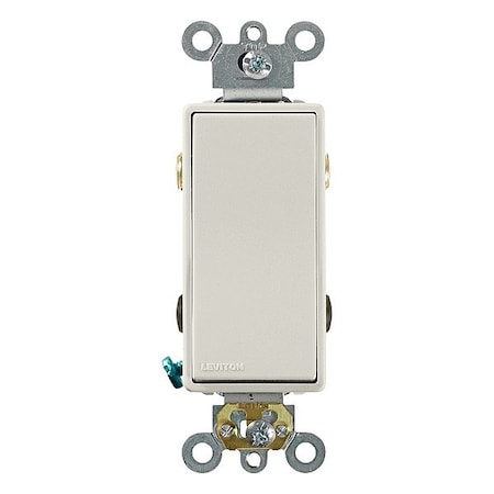 Leviton WallSwitch, 1hp, Rocker, 20A, LightAlmond 5624-2T