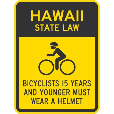 Lyle Bicyclists 15 Years And Younger Must Wear A Helmet (with Cyc, 18x24, Engineer Grade, Yellow G-10186-EG_18x24