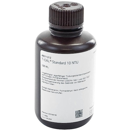 Lovibond Water Testing Solution, 125 mL, 125PK T-CAL TURBIDITY STANDARD, 10 NTU