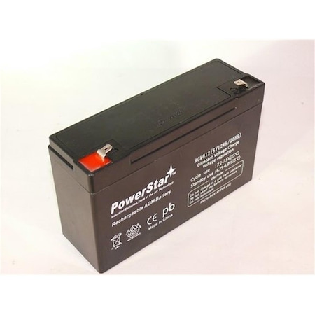 Dynamicfunction 6V 12Ah Replacement LC-R0612P Black Medium VRLA Battery with F1 Terminal DY3355807