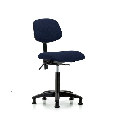 Blue Ridge Ergonomics Chair, Fabric, Med Bench, Glides, Nav, No Arms, 22" to 29" Height, Dark Blue BR-FMBCH-RG-T0-A0-NF-RG-F45