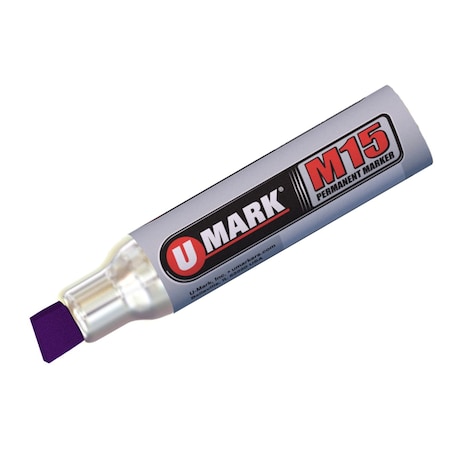 U-Mark Permanent Marker, Broad Tip, Violet, PK12 11512