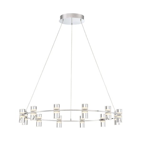 Eurofase Netto Contemporary LED Chandelier, 33-Light, 9900 Lumens, Clear/Chrome 33725-017