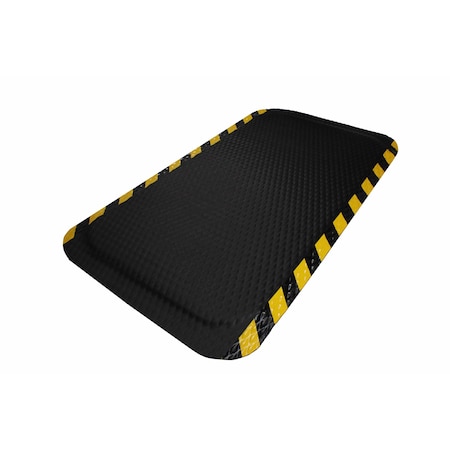 M A Matting Hog Heaven Mat 7/8", Black with Striped Border 3' x 5' 424235100