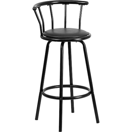Flash Furniture Swivel Barstool, Mtl, Crown Back, Blk Seat YB-Y-J909-KD-GG