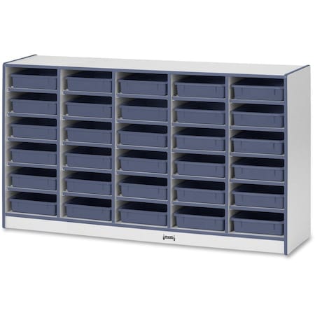 Jonti-Craft Rainbow Accents 30 Paper-Tray Mobile Storage, with Paper-Trays, Navy 0931JCWW112
