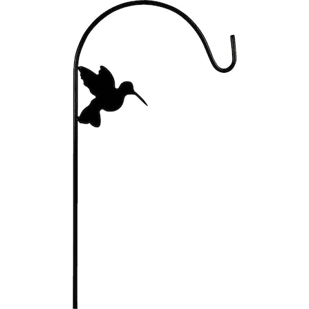 American Gardenworks 65'' Black Steel Shepherd Hook with Hummingbird TFBHHB