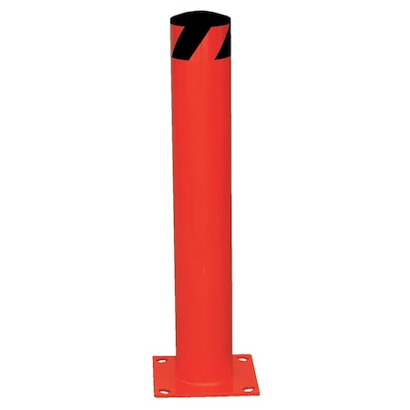 Vestil Steel Pipe Safety Bollard, 24 x 4-1/2, Red BOL-24-4.5-RED