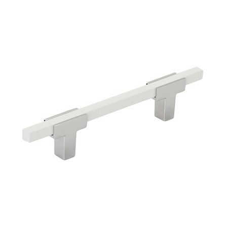 Amerock Urbanite 3-3/4 in 96 mm Center-to-Center Polished Chrome/White Cabinet Pull BP7789626WHT